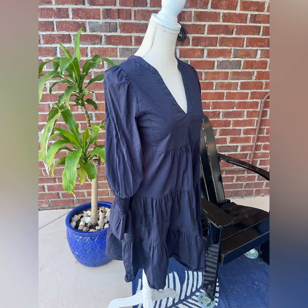 Navy Blue Long Sleeve Sundress